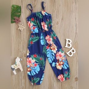 SHEIN Toddler Girls Tropical Print Cami Jumpsuit